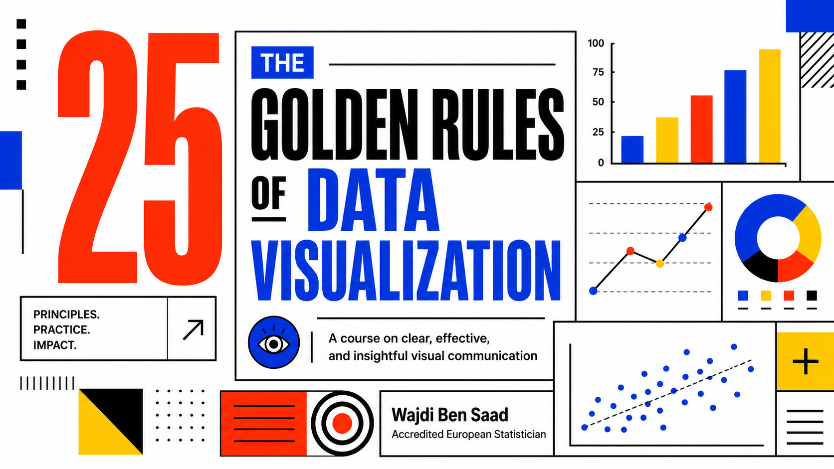 English course banner for The 25 Golden Rules of Data Visualization